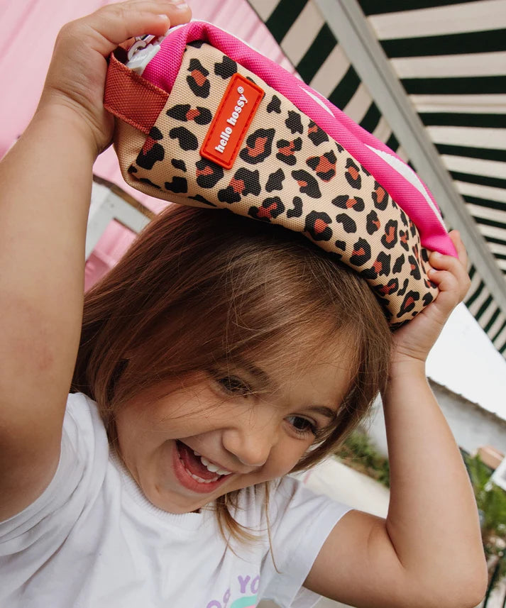 Hello Hossy Leopard School Set: backpack and pencil case