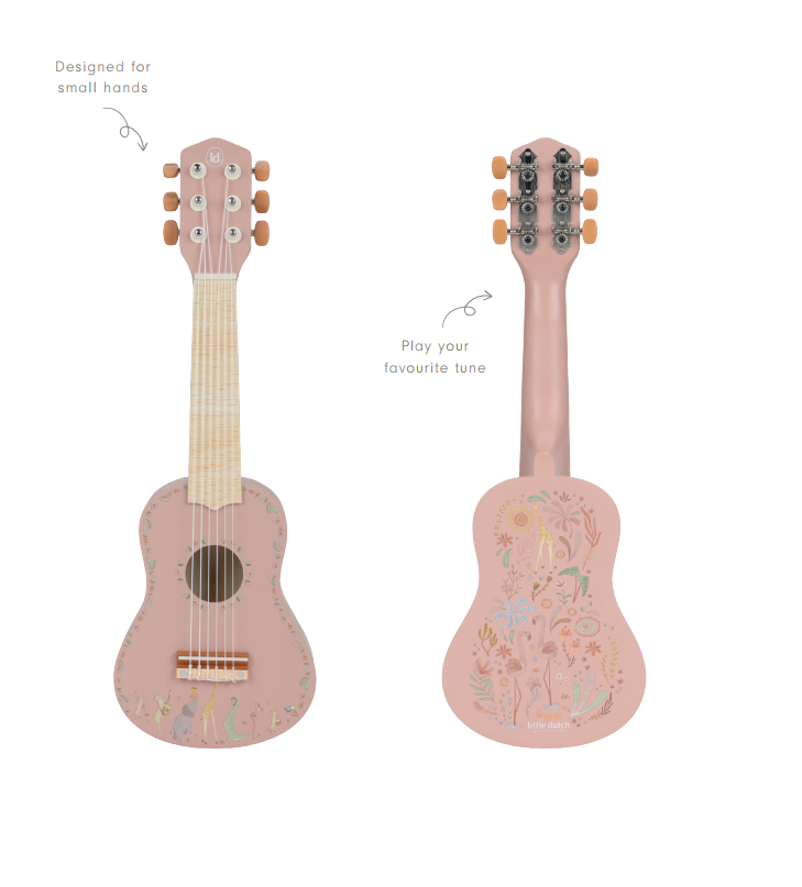 Medinė gitara Safari Friends rožinė