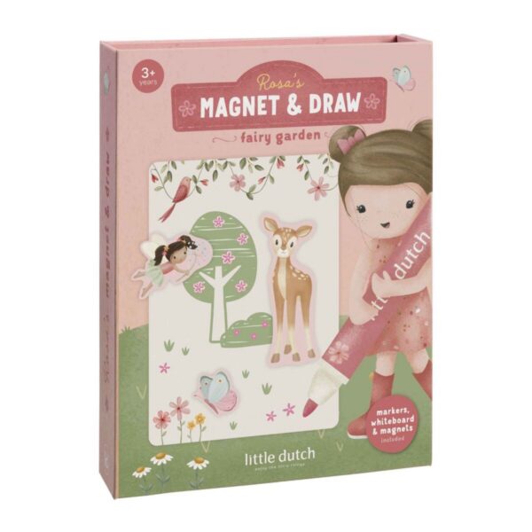 Magnetinė piešimo knygelė Rosa & Fairy Garden Little Dutch