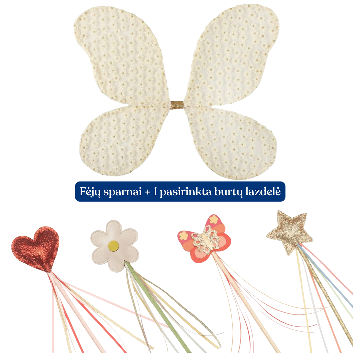 Fairy set Daisy: knitted wings and magic wand