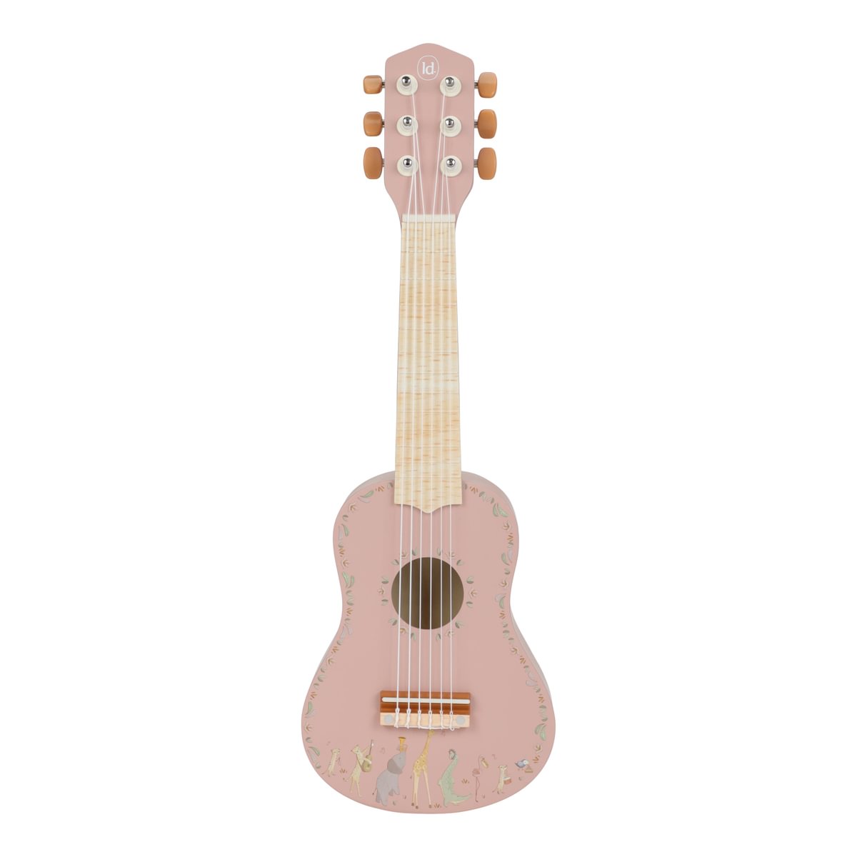 Little Dutch medinė gitara Safari Friends rožinė